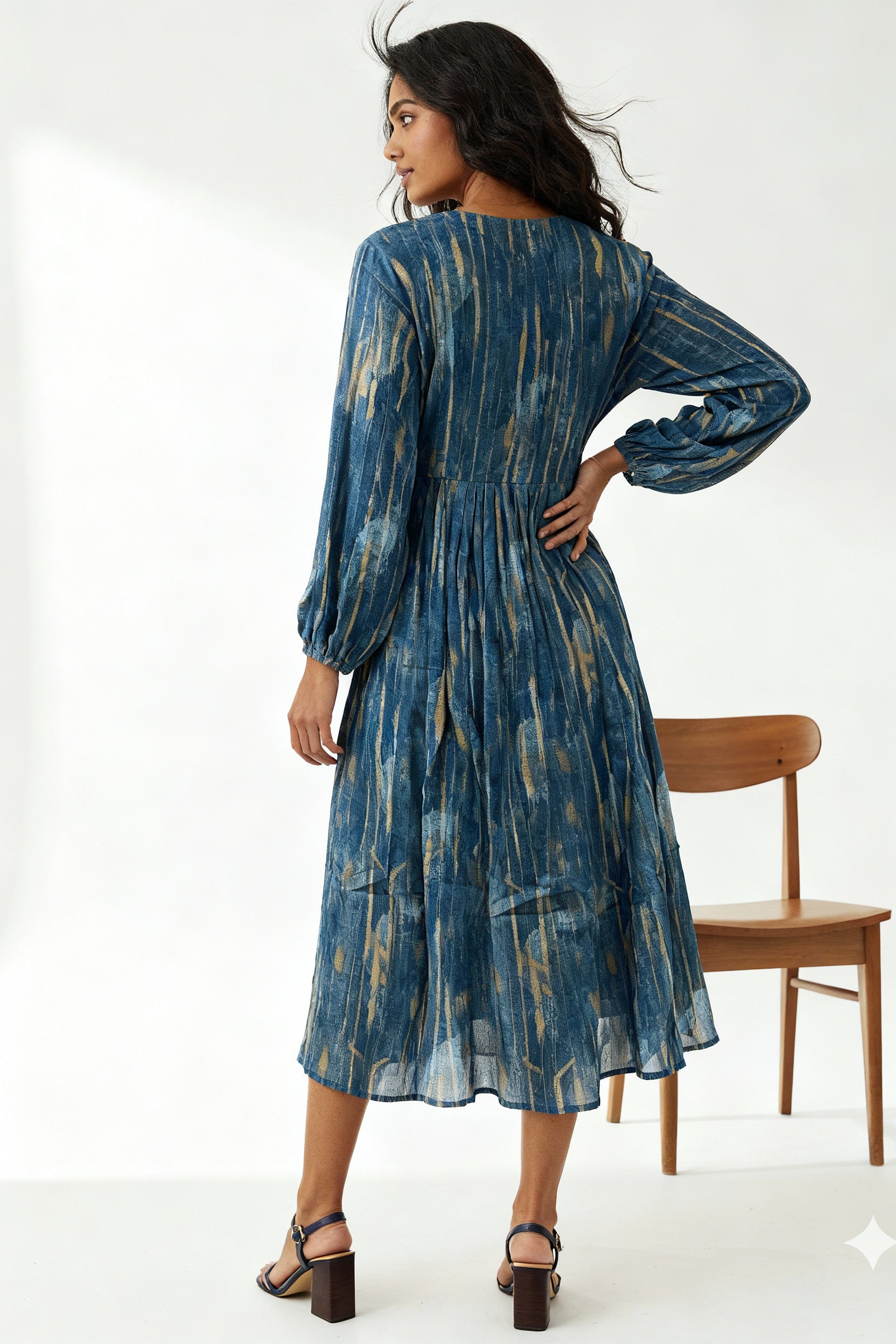 Breeze Sequin Embroidered Midi Dress