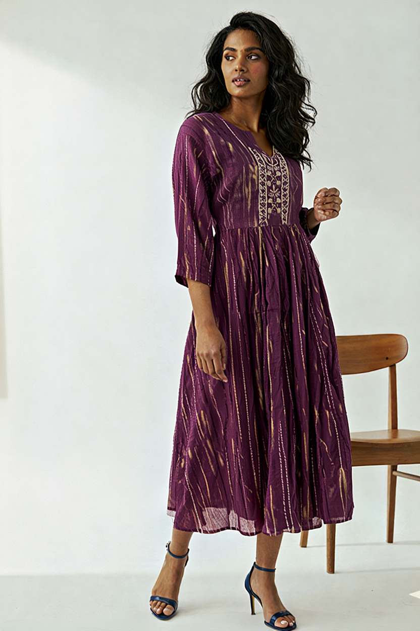 Breeze Sequin Embroidered Midi Dress